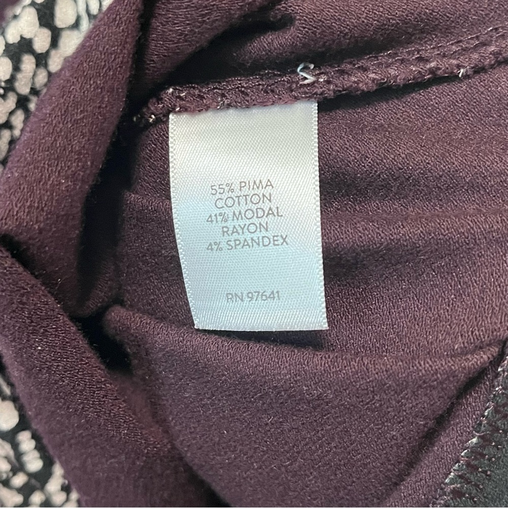 J. Jill Tunic Top Abstract Plum Purple Colorblock‎ Long Sleeve Size XL Stretch - Picture 8 of 14